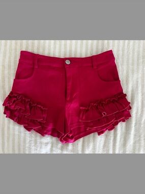 Doll's Kill Barbie Pink Ruffle Shorts